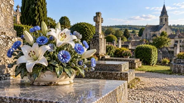 Décorez le cimetière avec des fleurs céramiques à mémoire